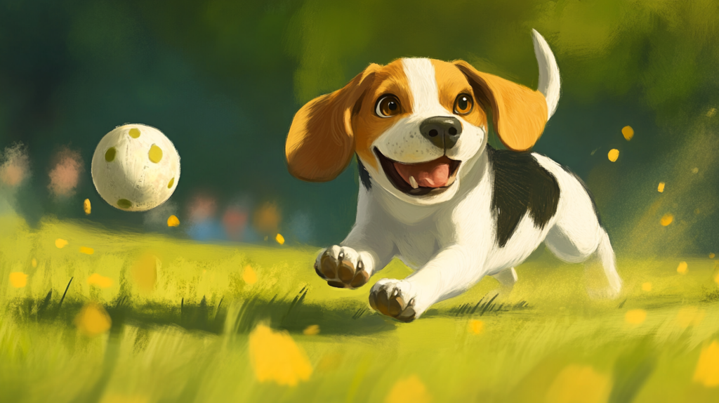 Beagle engaged in physical activity, promoting overall health and weight management