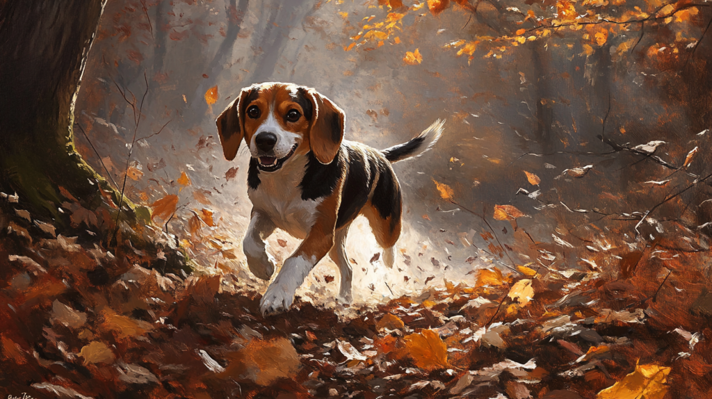 Beagle following a scent trail, showcasing natural hunting instincts