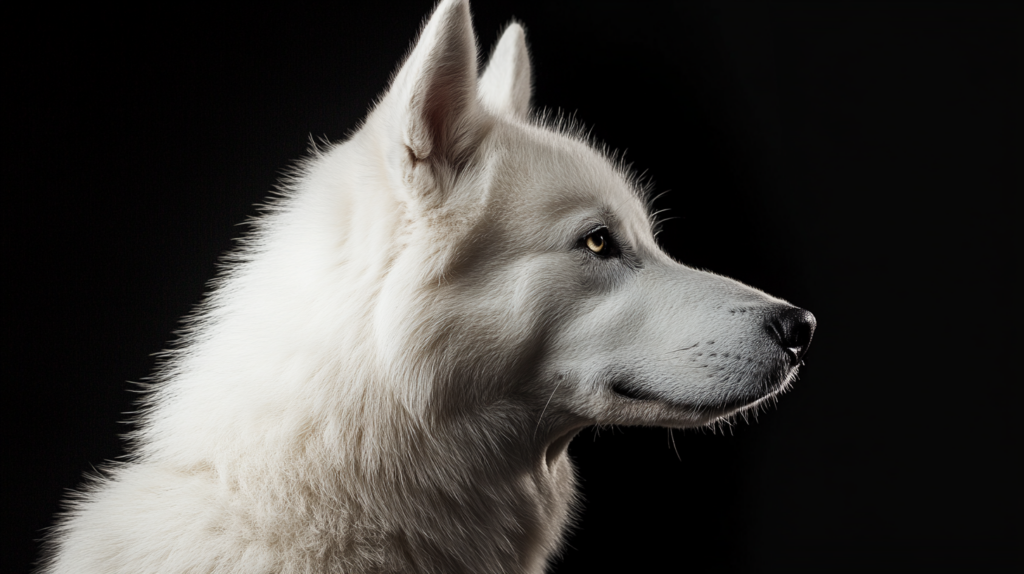 Akbash dog head profile showing wedge shape and characteristic features