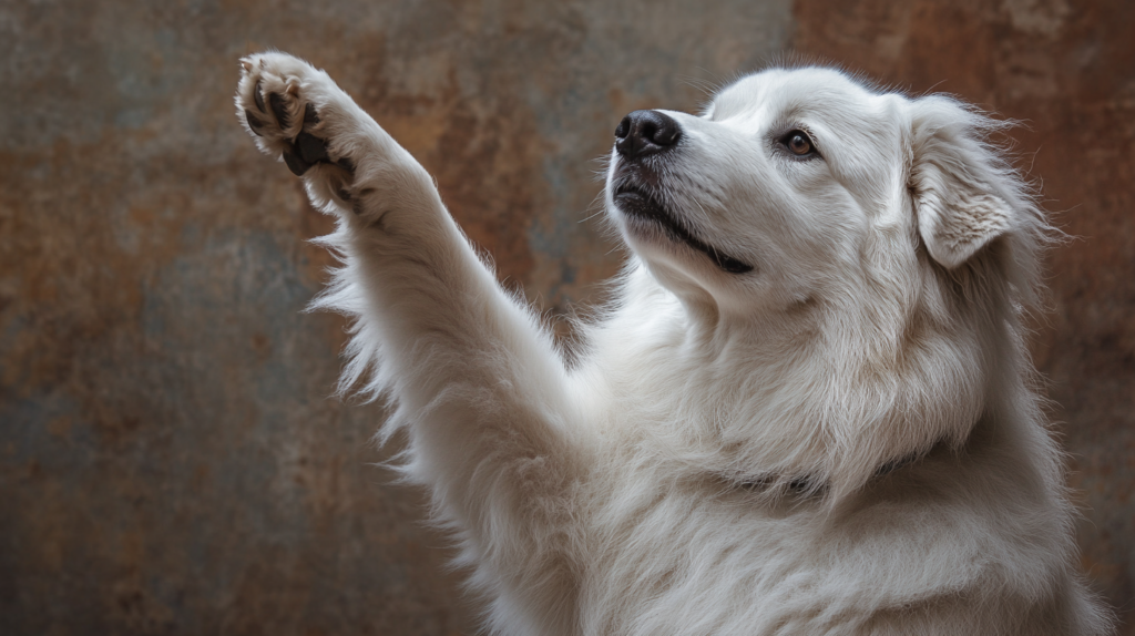 X-ray showing hip dysplasia in Akbash dog compared to healthy joints