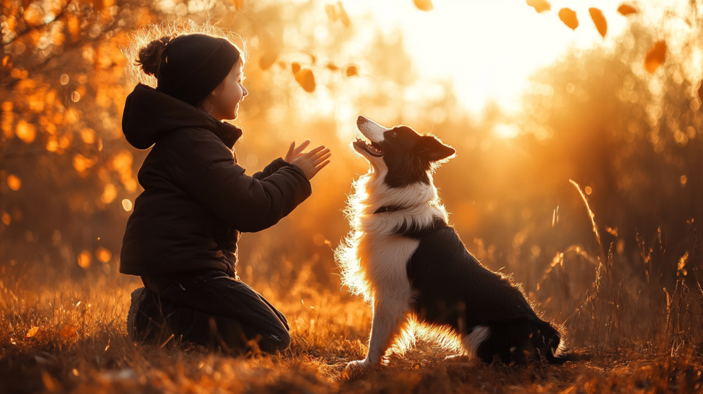 Owner playing with Border Collie, strengthening their bond through interactive activities