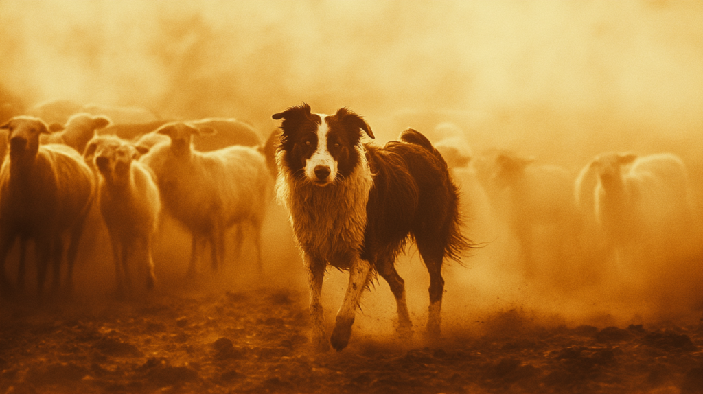 Early sheepdog trials featuring Border Collies demonstrating herding skills