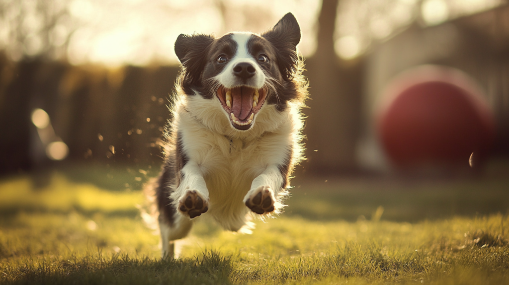 Border Collie enjoying outdoor exercise during daily walk or playtime