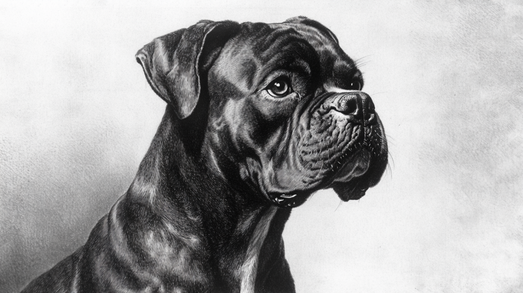 Historical image of Bullenbeisser, the ancient German ancestor of modern Boxer dogs