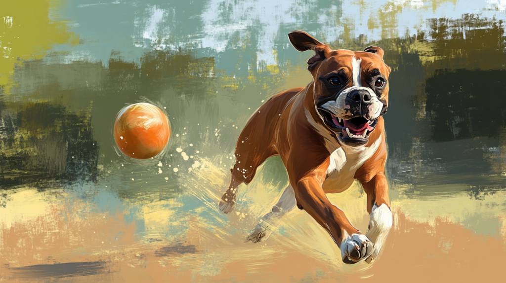 Boxer dog engaging in appropriate exercise activities for maintaining health