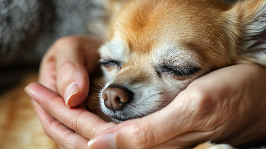 Trainer demonstrating techniques to address Chihuahua aggression and dominance behaviors