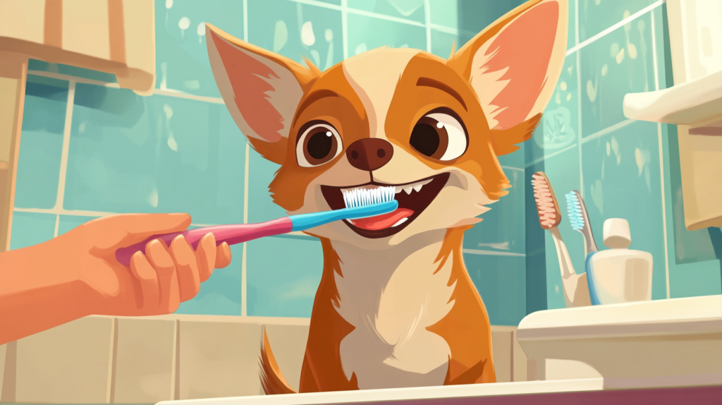 Chihuahua receiving dental care, highlighting importance of oral hygiene