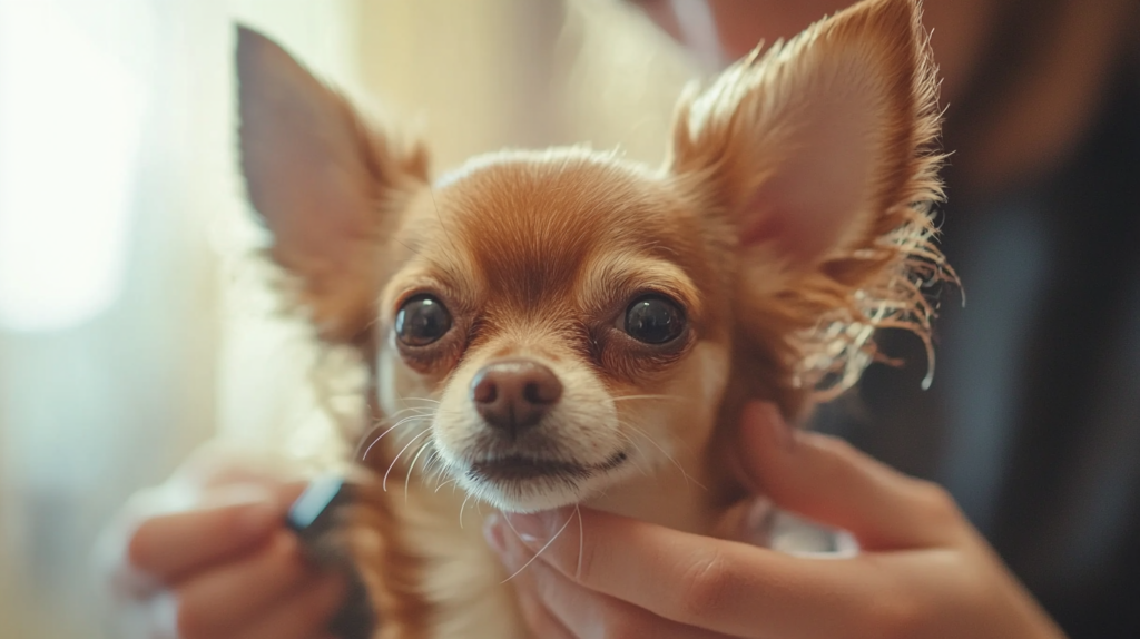 Chihuahua being groomed, showcasing importance of regular grooming