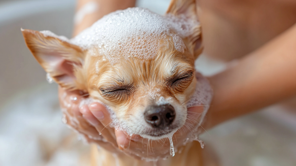 Owner demonstrating proper grooming techniques for both long and short-haired Chihuahuas