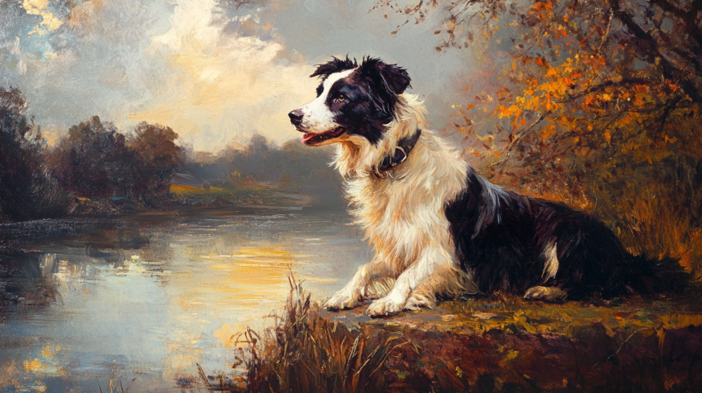 Collage of famous Border Collies throughout history, including working and show dogs