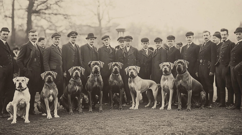 Historical photograph of first Boxer Club meeting in Munich, Germany 1895