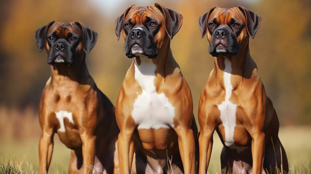 Early German Boxer dogs showcasing the breed's development in 19th century