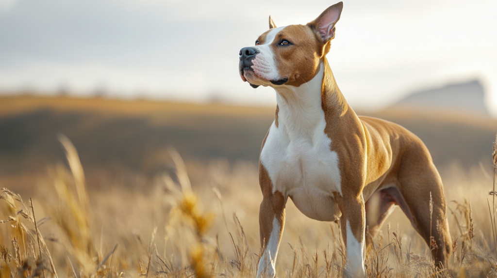 Show-quality AmStaff demonstrating ideal breed conformation and structure