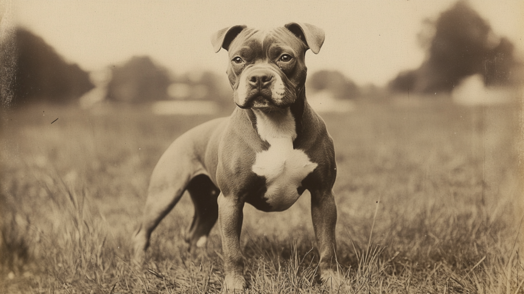 Historical image showing evolution of American Staffordshire Terrier breed