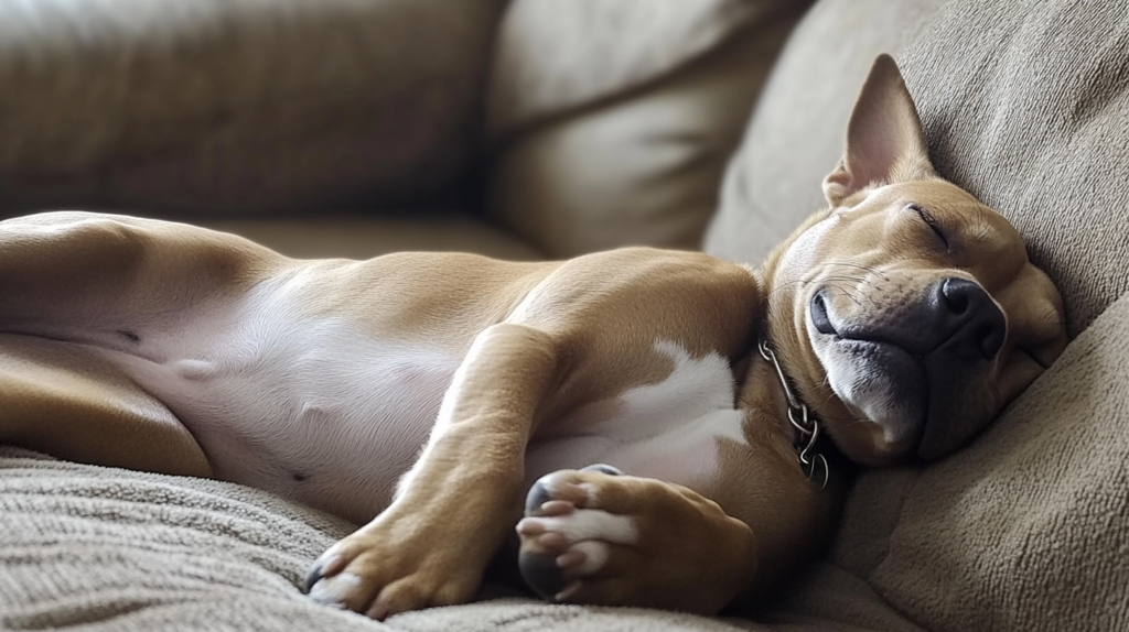 AmStaff showing typical symptoms of hypothyroidism including coat changes