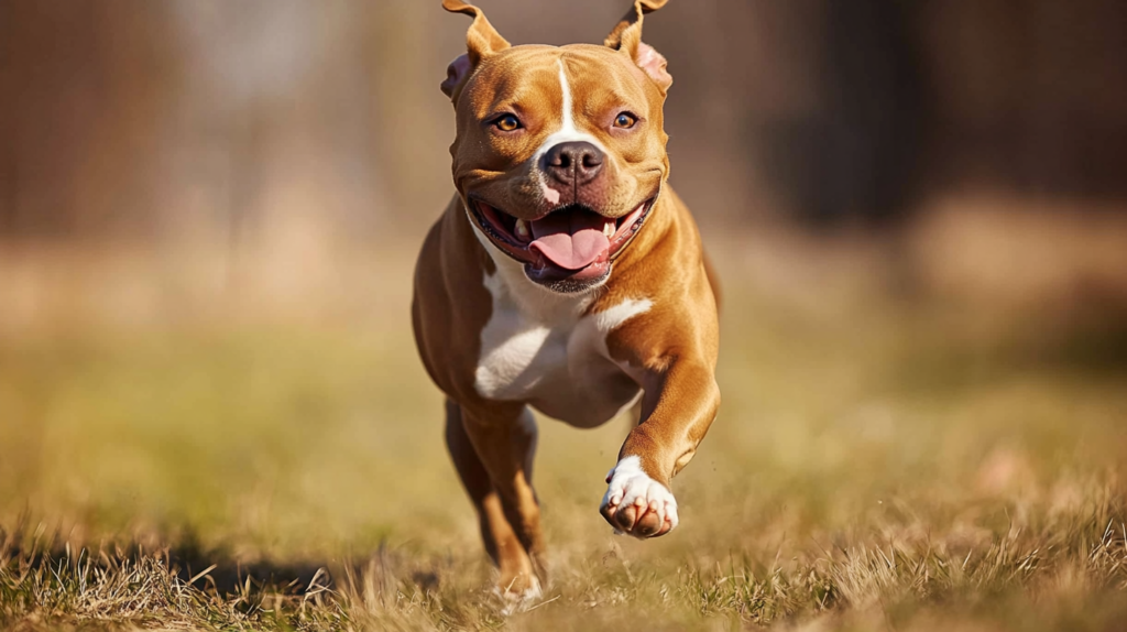 Owner training American Staffordshire Terrier using positive reinforcement methods