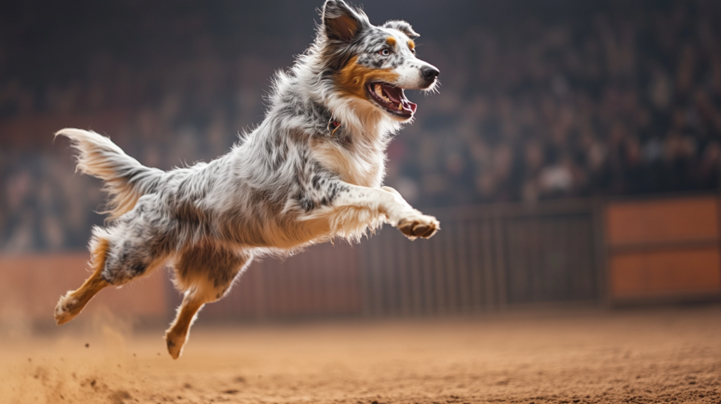 Australian Shepherd performing at historic American rodeo shows