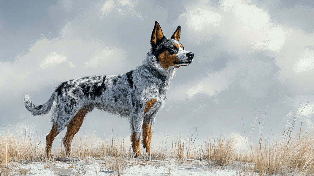  Illustration highlighting key physical characteristics of Australian Cattle Dog breed standard