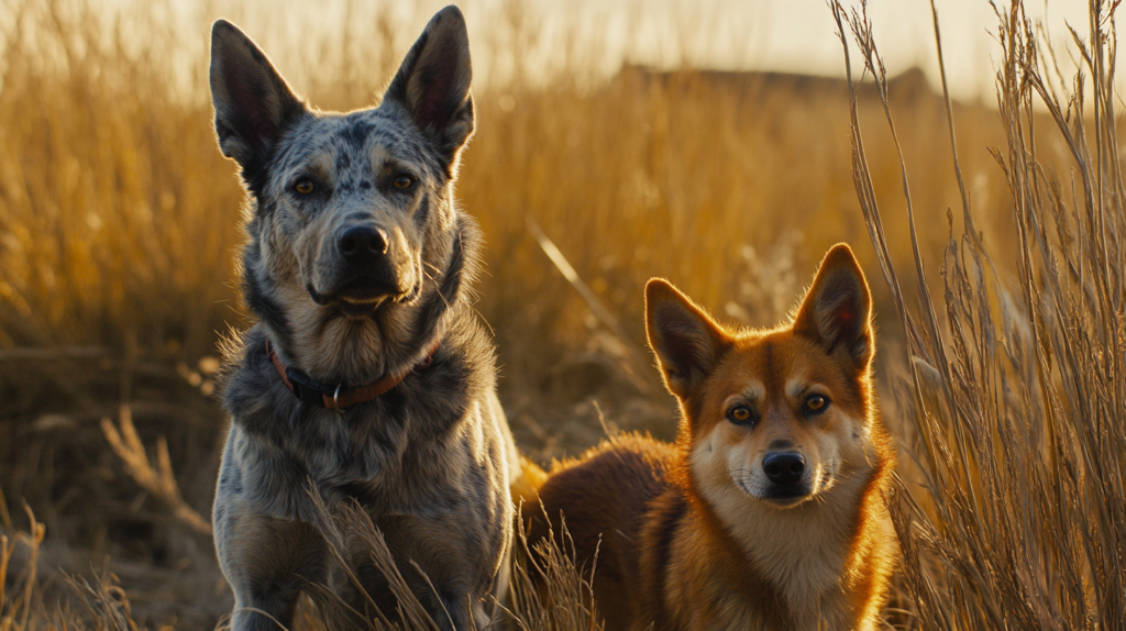 Side-by-side comparison of Australian Cattle Dog and Dingo physical traits