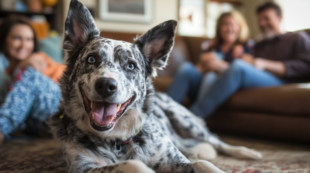 Australian Cattle Dog interacting with family showing modern companion role