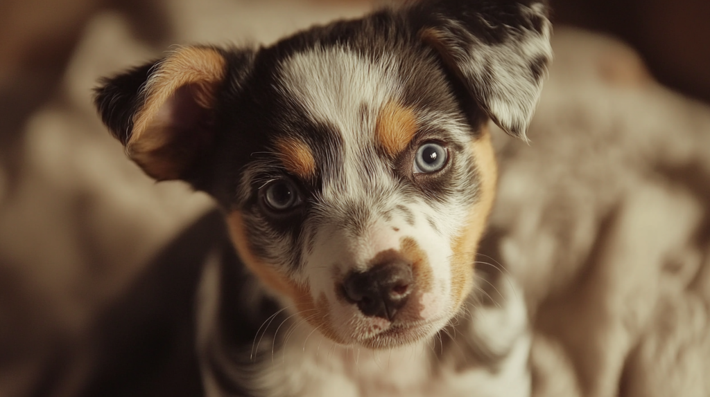 Australian Cattle Dog growth progression from puppy to adult showing size changes