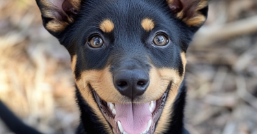 Australian Kelpie displaying healthy appearance during daily care routine showing grooming and exercise results