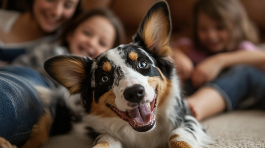 Australian Cattle Dog playing with family members showing loyal temperament