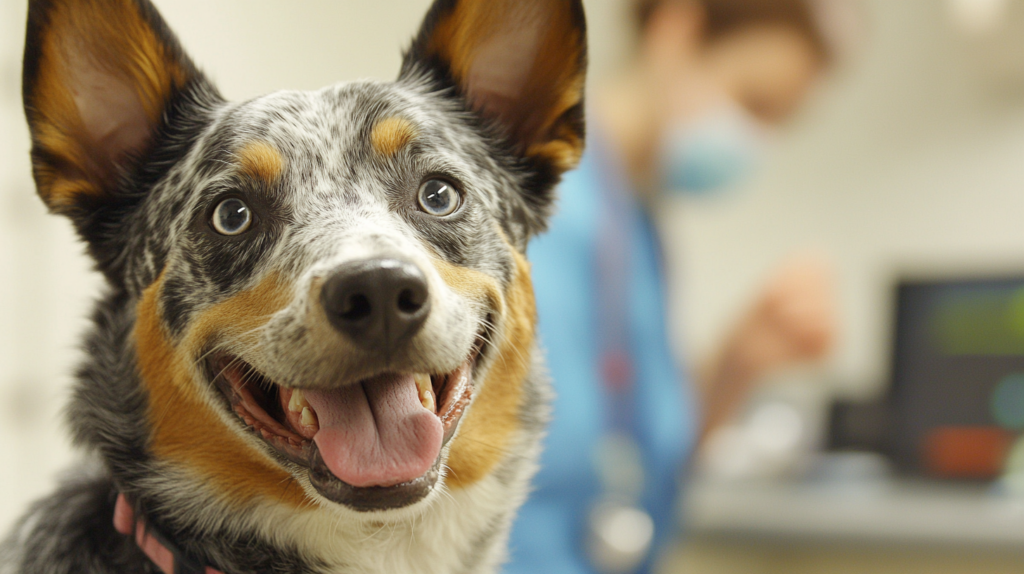 Australian Cattle Dog receiving preventive medications and wellness care