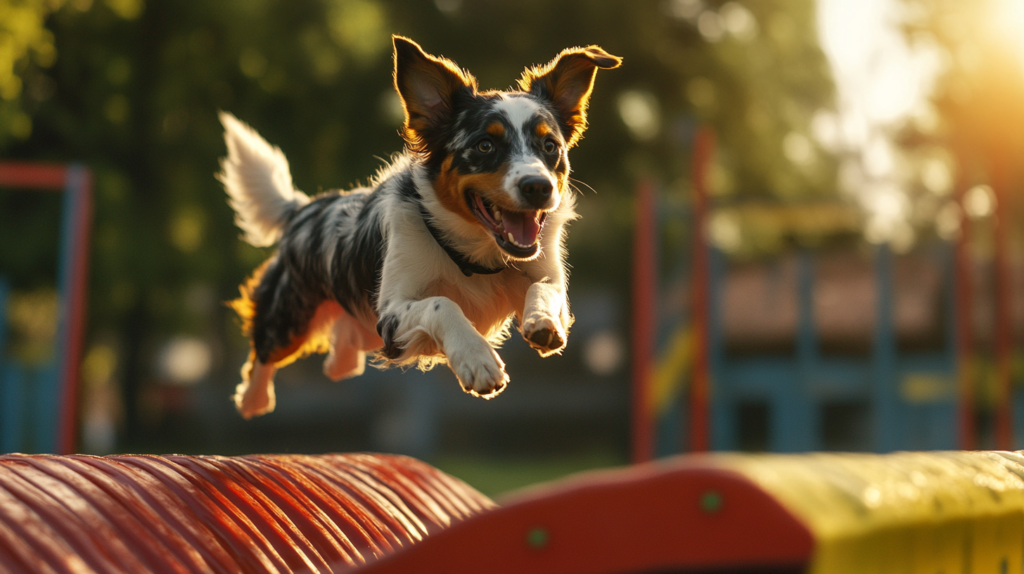 Blue Heeler displaying high energy during outdoor play and exercise