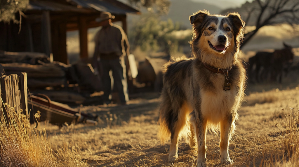 Legendary Australian Shepherd Smerdyakov working on Zane Grey's ranch