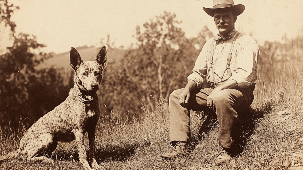 Historical photograph of early Australian Cattle Dog breeding program by George Elliott