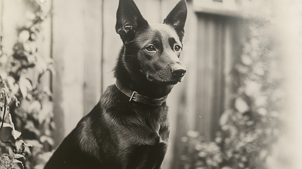 Historical photo of King's Kelpie, the foundation of modern breed